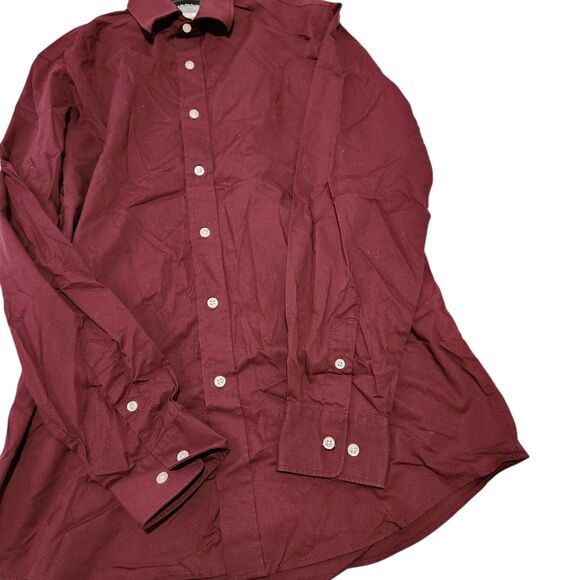 Haggar Shirts Size Medium Wine Color Classic Fit Premium Cotton.  New - Picture 5 of 9